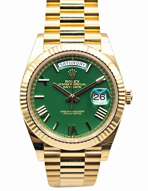 rolex day date 40 green dial replica|Rolex Day-Date 228238.